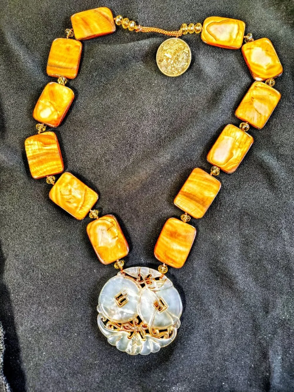 Artisan Tiger Eye Style Statement Necklace